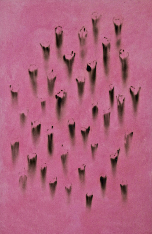 © Christian Jaccard - Partition BRN 5205, 2018 combustion gel thermique sur toile,  146 x 97 cm