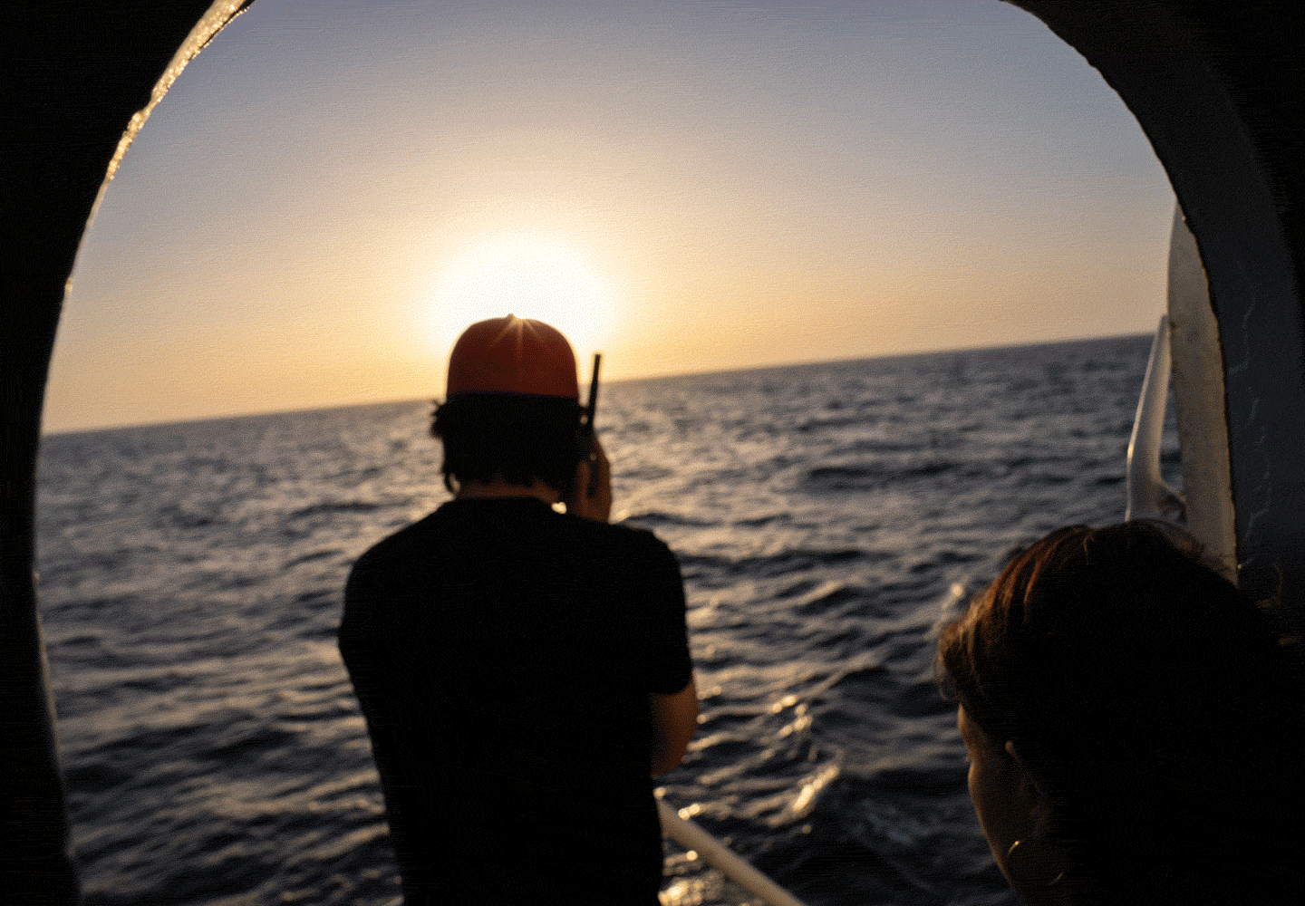 Rossella Biscotti: [1] The Journey. Performance view, Mediterranean Sea, 2021. For Kunstenfestivaldesarts, Brussels. Photo: Alexandra Pace. [2] Black Box, 2015. Photograph. [3] The City, 2016. 