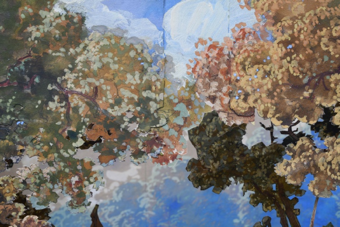 Alphonse Visconti, Set model for Masques et Bergamasques, 1919 (detail). Graphite, India ink and gouache on paper, 28 x 55 x 40 cm. Archives Monte-Carlo S.B.M., on permanent deposit at NMNM, n° D.2010.3.86 